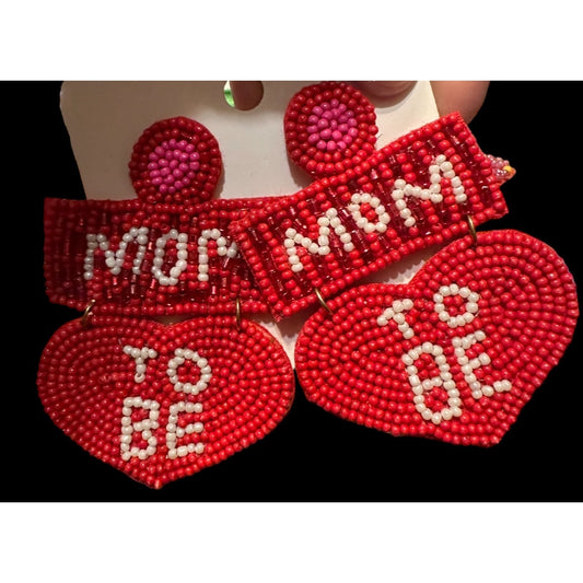 Mom to Be beaded earrings