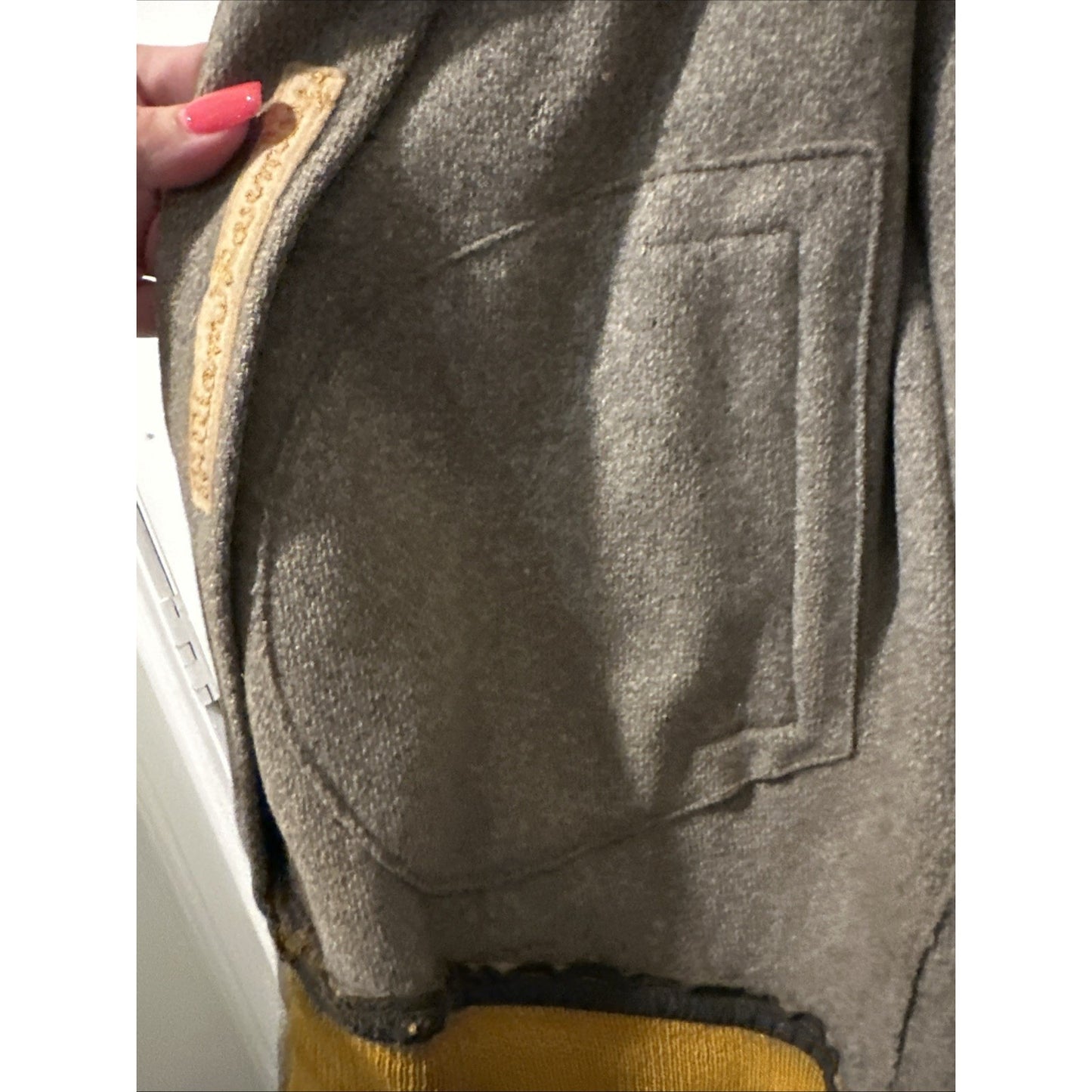Vintage 1960'S Wool Varsity Jacket Yellow/ Gray
