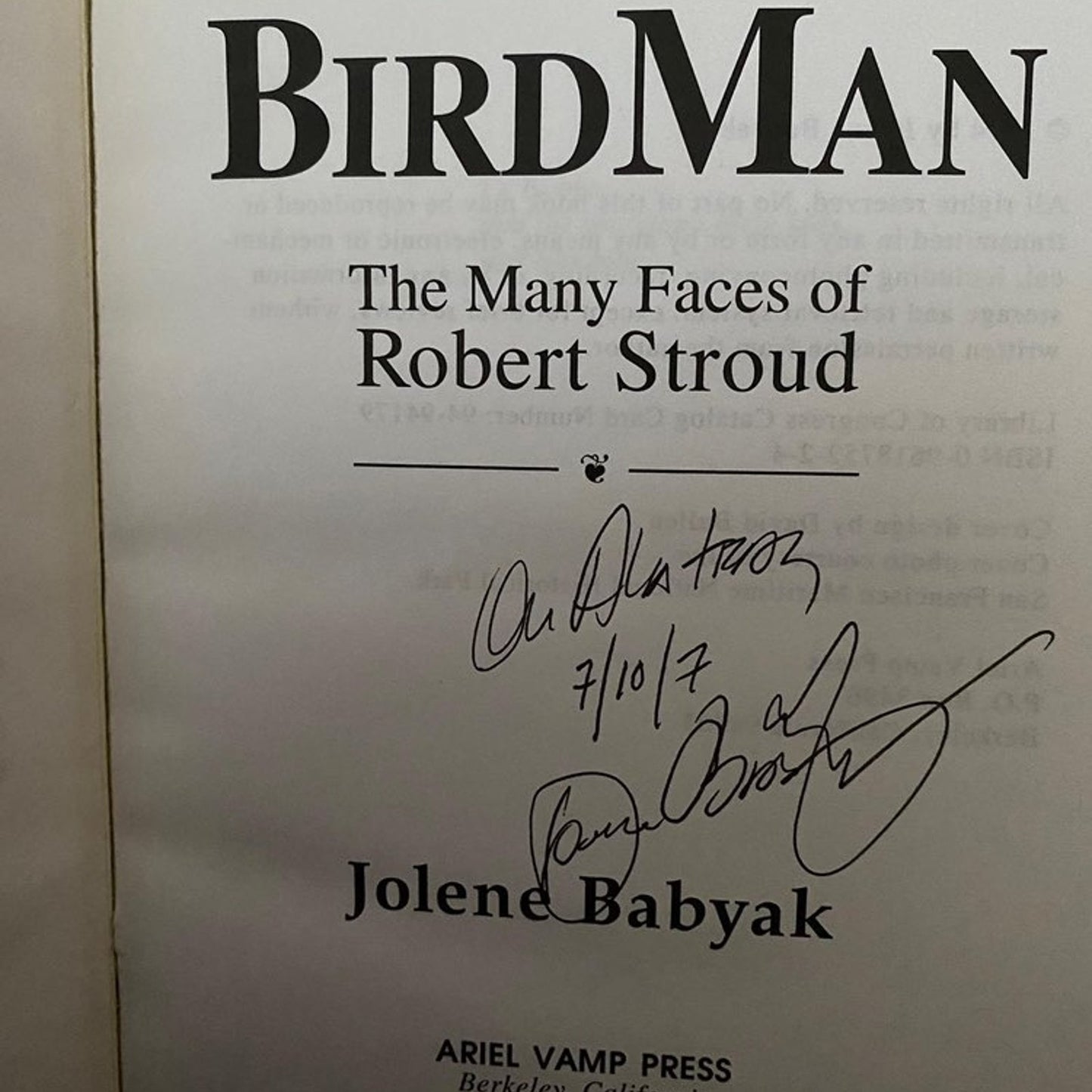 Bird Man of Alcatraz Robert Stroud Signed