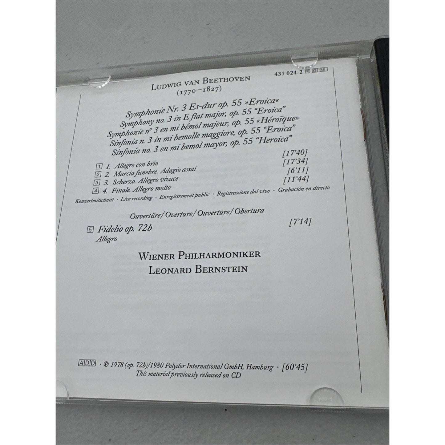 Beethoven Symphony 3 Bernstein Edition