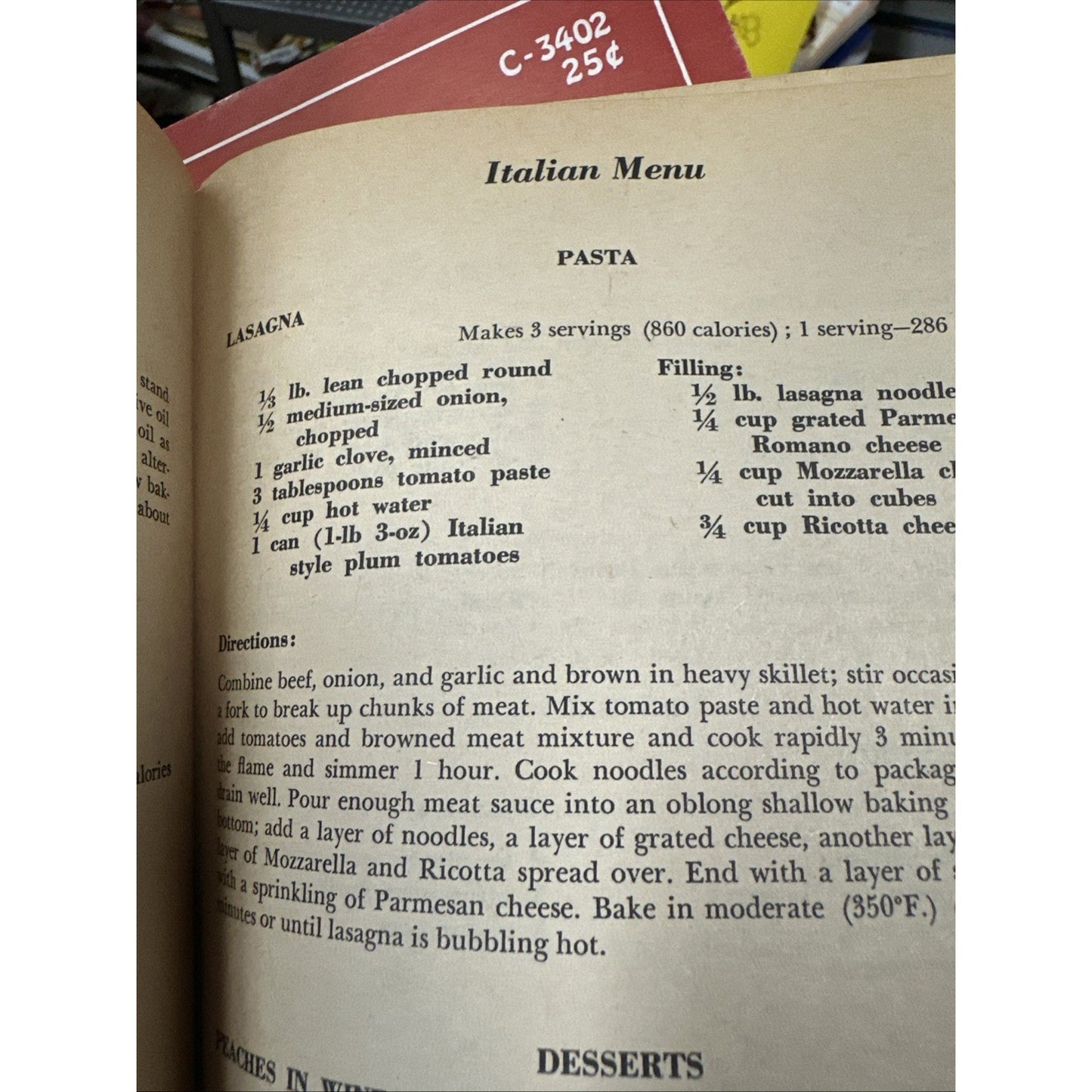 Gourmet Diet Cookbook Calorie Counter November 1974