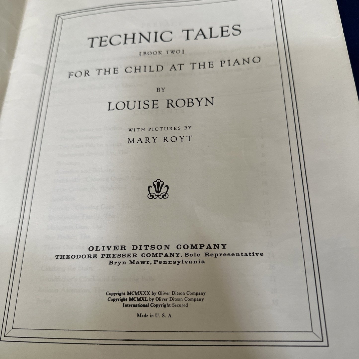 Technic Tales Book 2 for the Child at the Piano Lessons by Louise Robyn Lot of 2