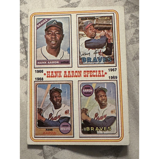 1974 Topps - #5 Hank Aaron Baseball Card - Atlanta Braves