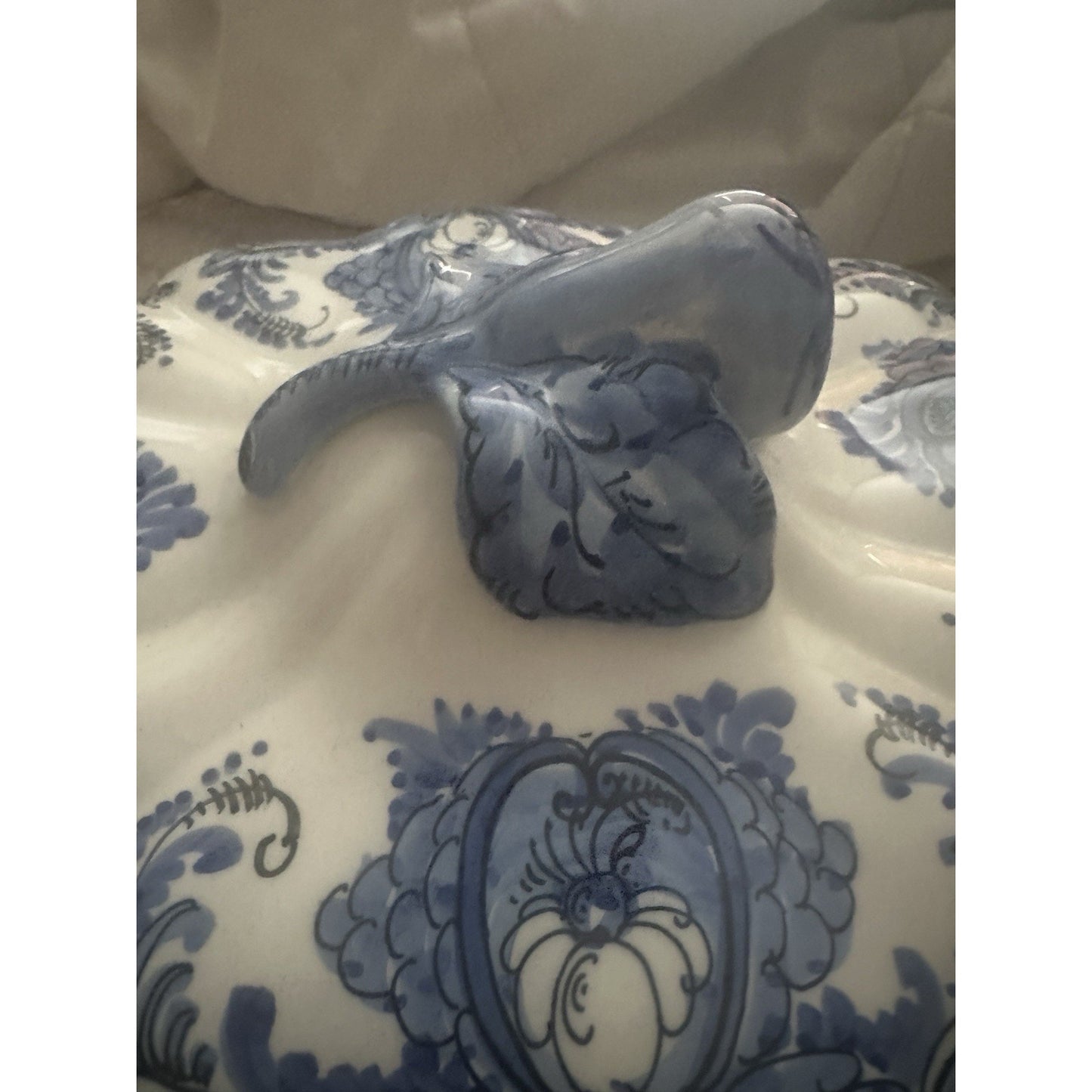 Tureen with Lid/ Hand Painted Greece Blue & White Very Rare
