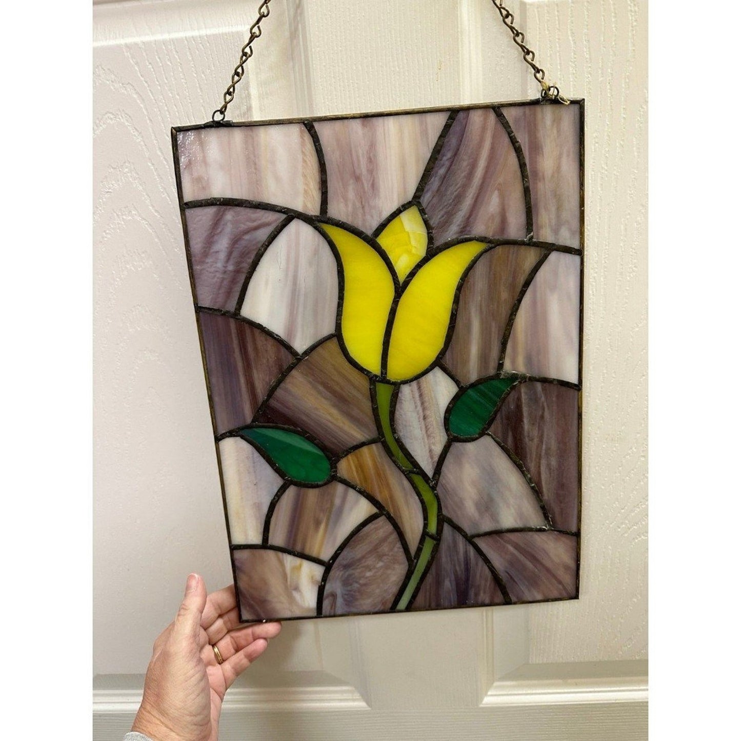 Vintage 2 Tulip stained glass