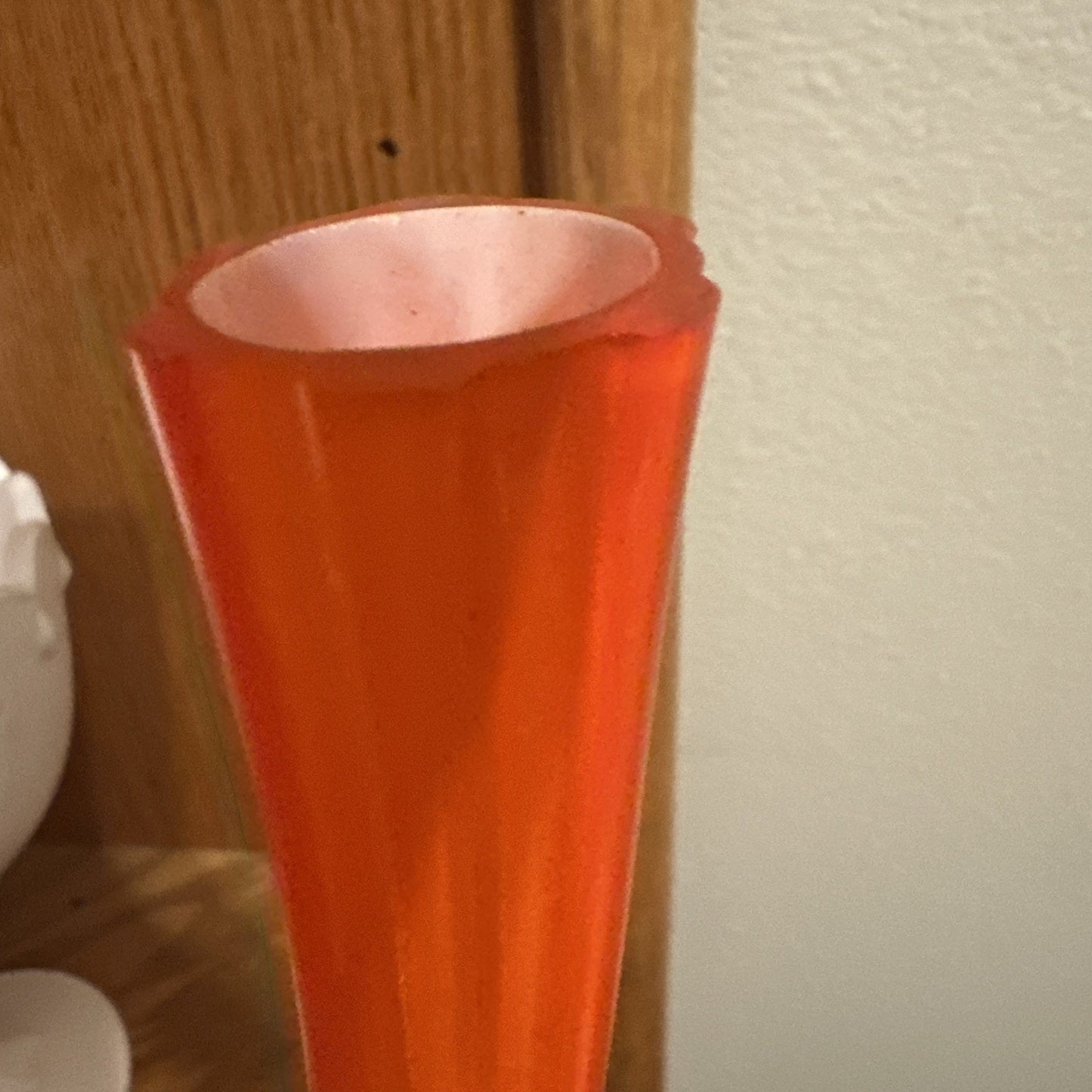 Vintage MCM Orange Glass Stretch Vase I