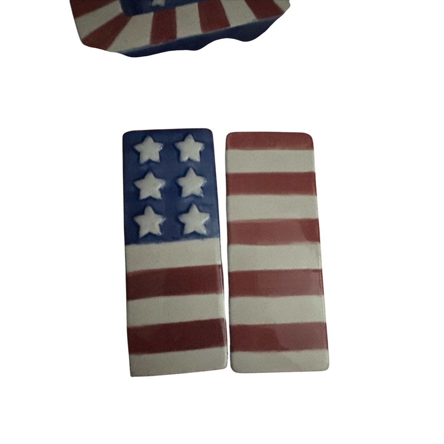 Star & Stripe Salt Pepper Shaker Set Patriotic America Independence Day 4th July