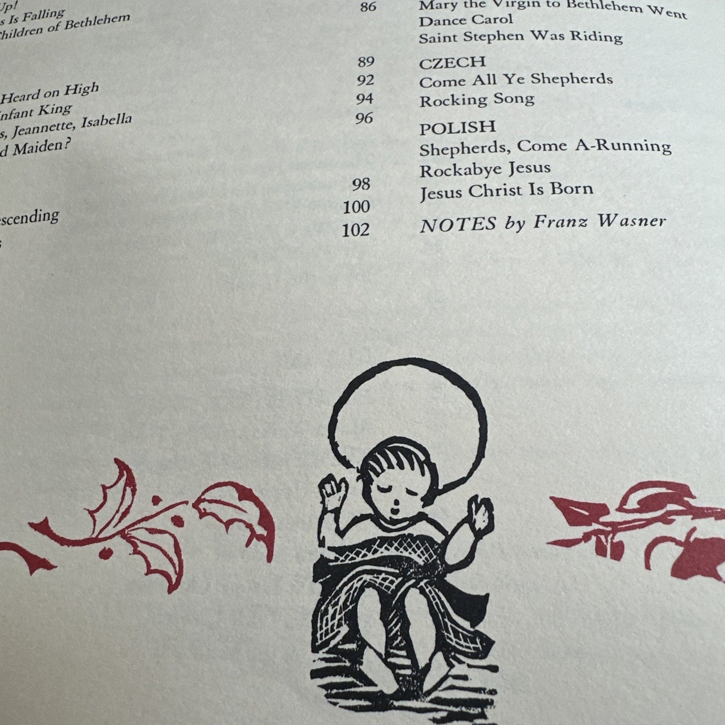 TRAPP FAMILY BOOK OF CHRISTMAS SONGS 1977 Franz Wasner ILLUS Agathe Trapp DJ -A