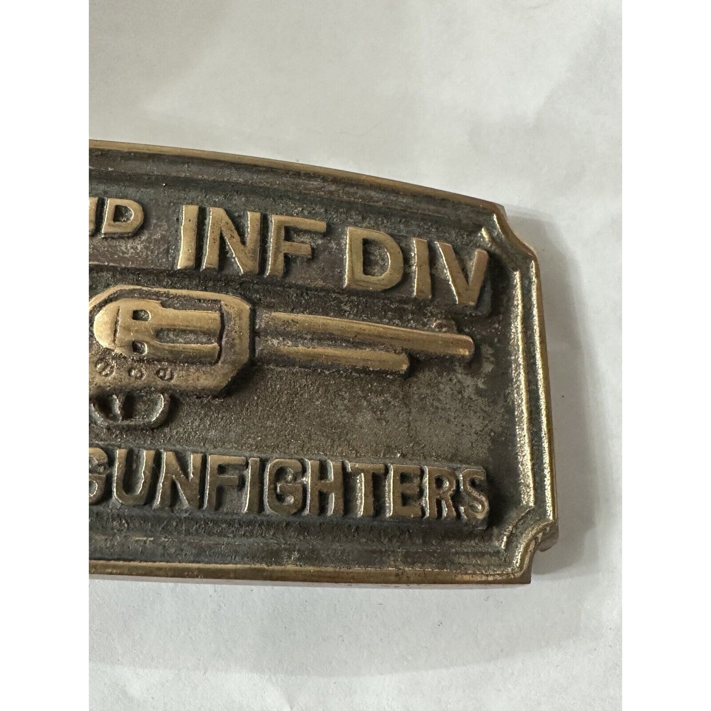Vintage 2nd Infantry Division Gunfighters Belt Buckle