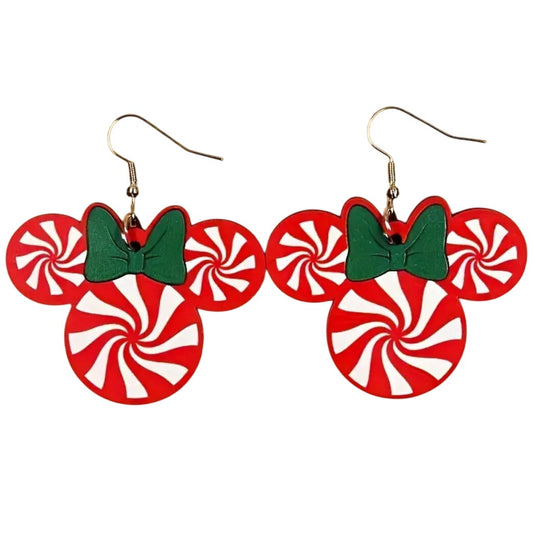 Mouse Candy Dangle Earrings  Christmas