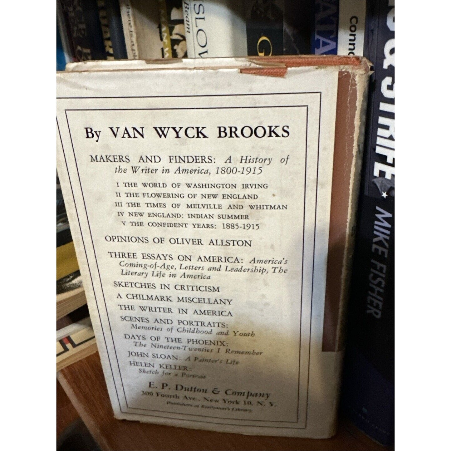 Van Wyck Brooks From A Writer's Notebook 1958 HC 1st ed