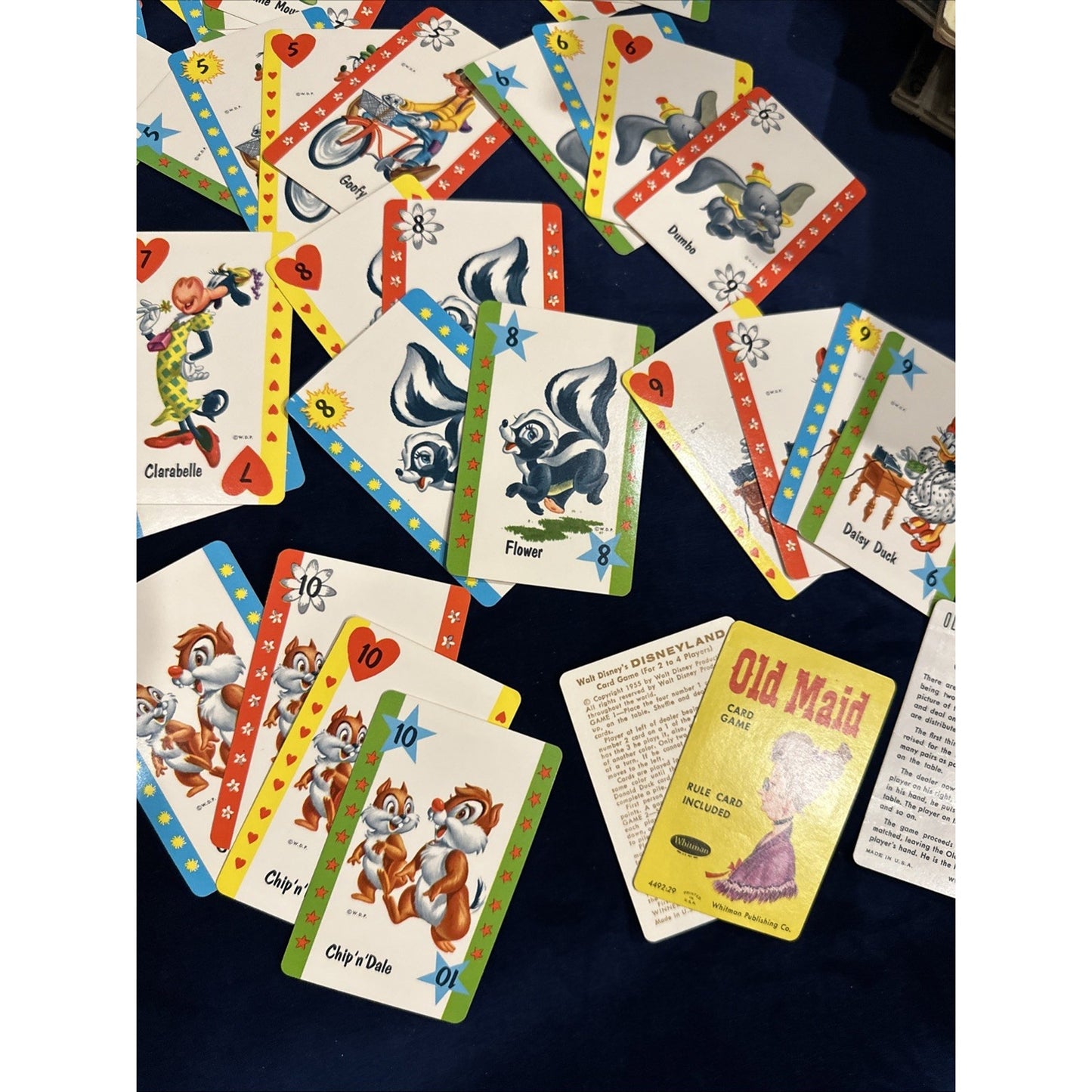 Vintage Whitman Disney Old Maid Playing Cards Card Game COMPLETE 4492 1960s