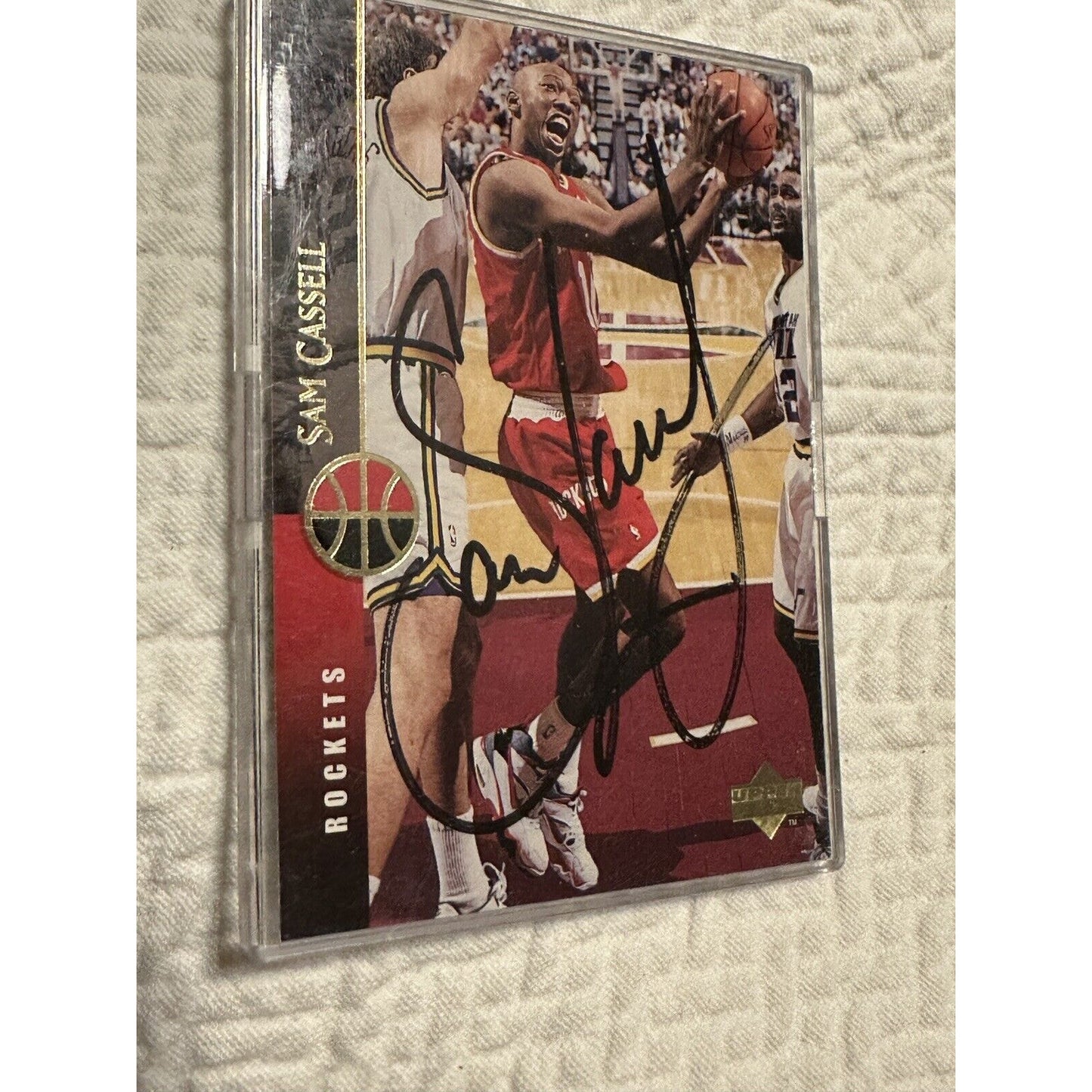 1994-95 Upper Deck Houston Rockets Basketball Card Sam Cassell Signed