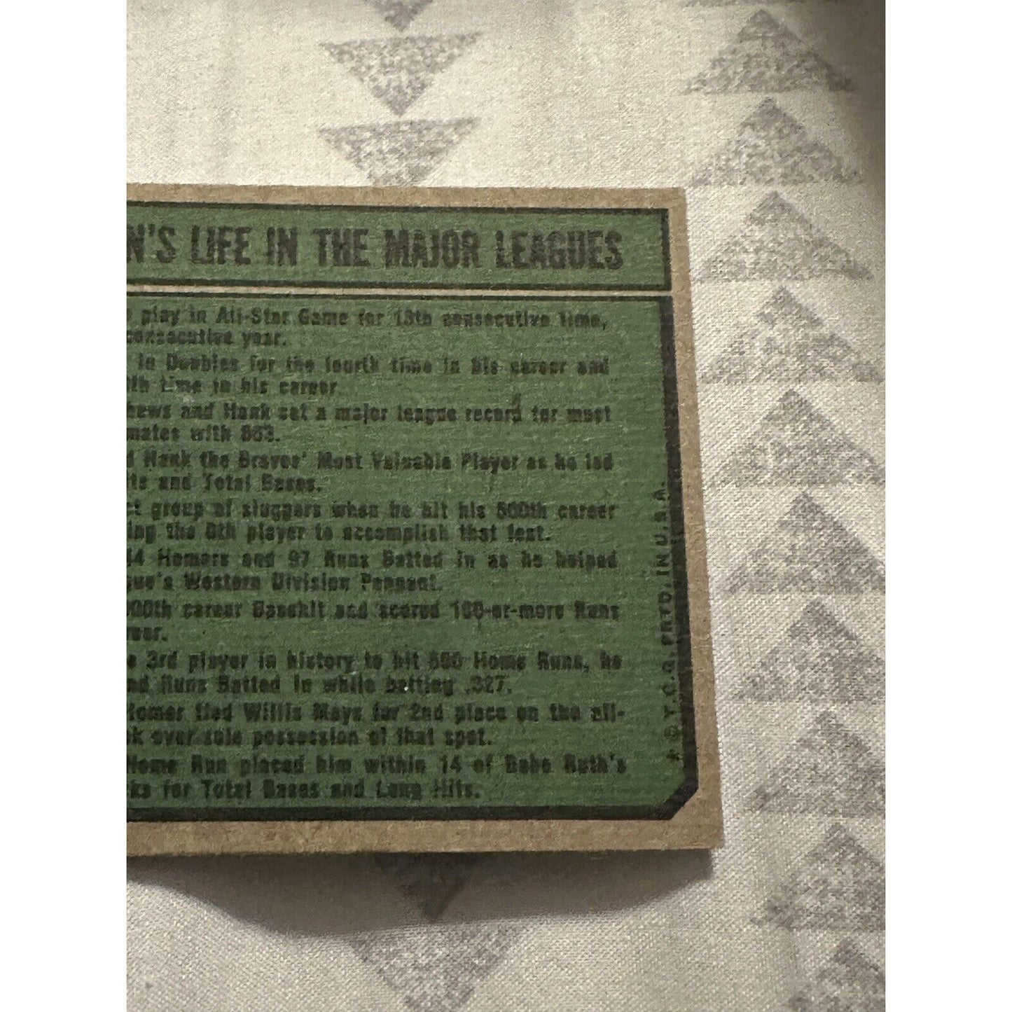 1974 Topps - #5 Hank Aaron Baseball Card - Atlanta Braves