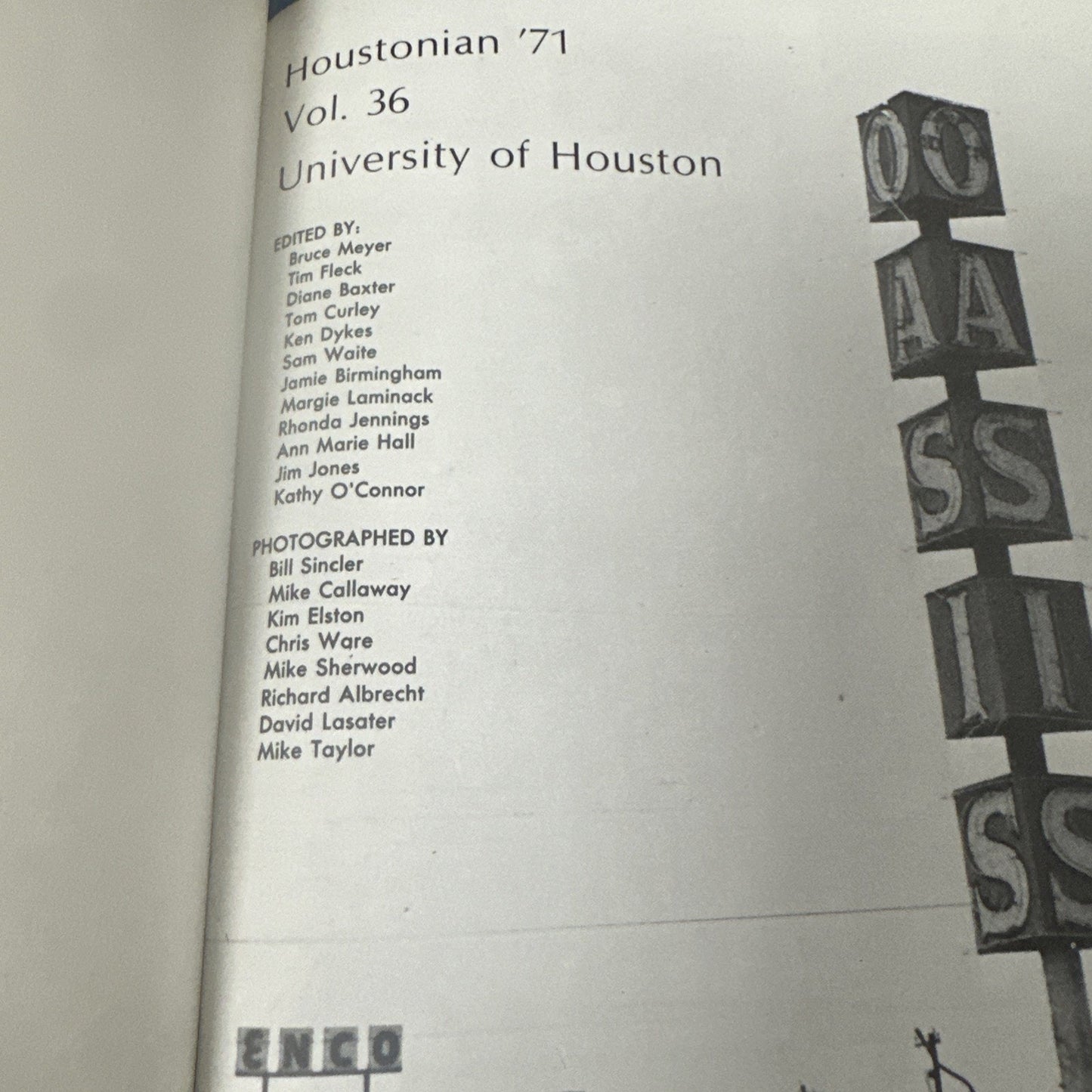1971 Houstonian University of Houston annual yearbook Unsigned