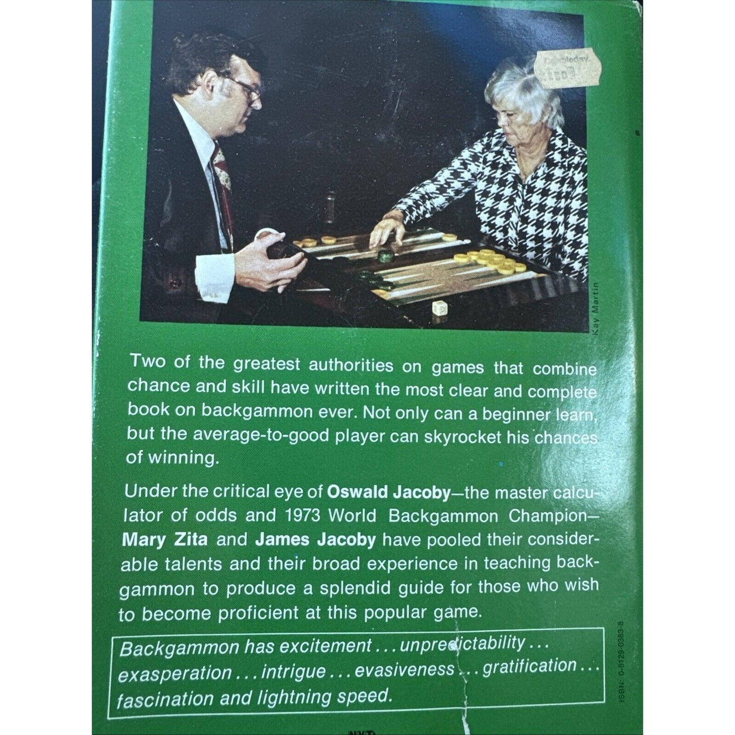 "New York Times" Book of Backgammon by Jacoby, James