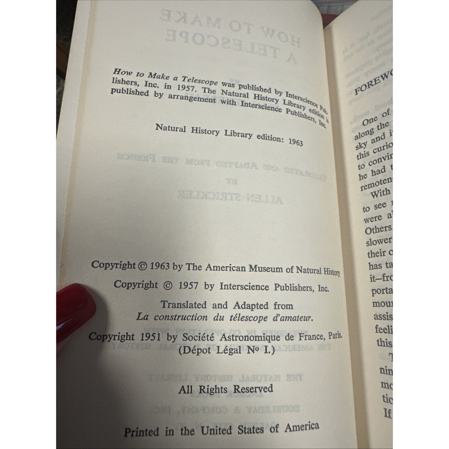 Vtg 1963 How To Make A Telescope Book Jean Texereau Science Space Astronomy