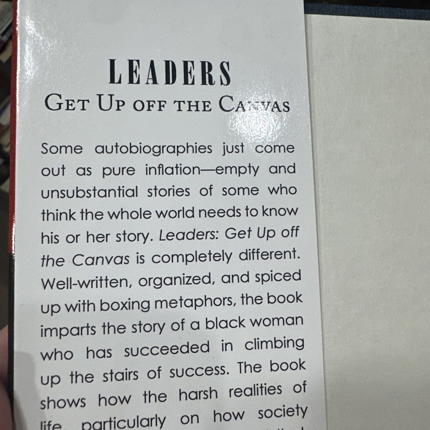Leaders: Get Up Off The Canvas by RN Ashley, Mary Holt Ph D: Signed