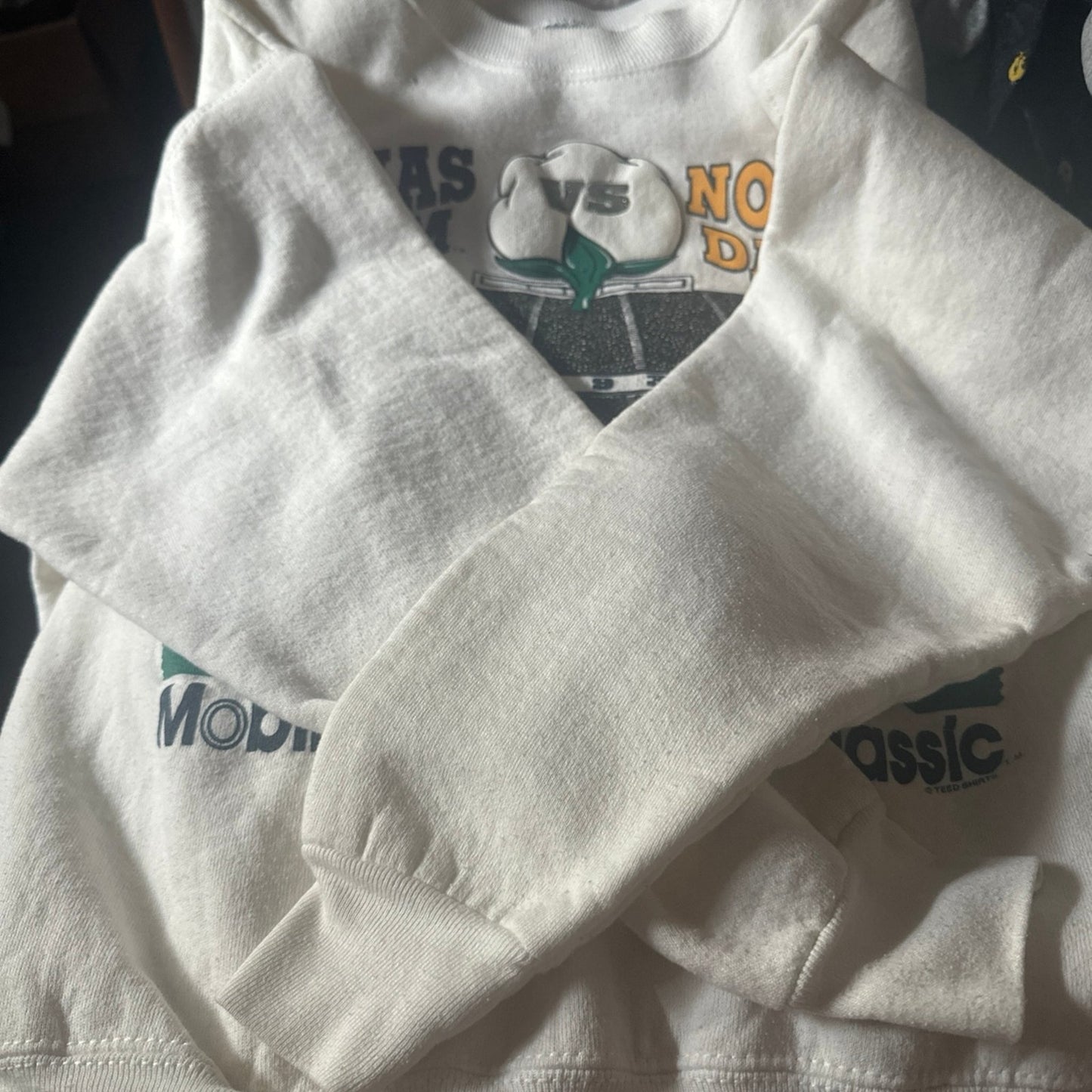 VTG 1993 Texas A&M vs Notre Dame Cotton Bowl Sweatshirt L