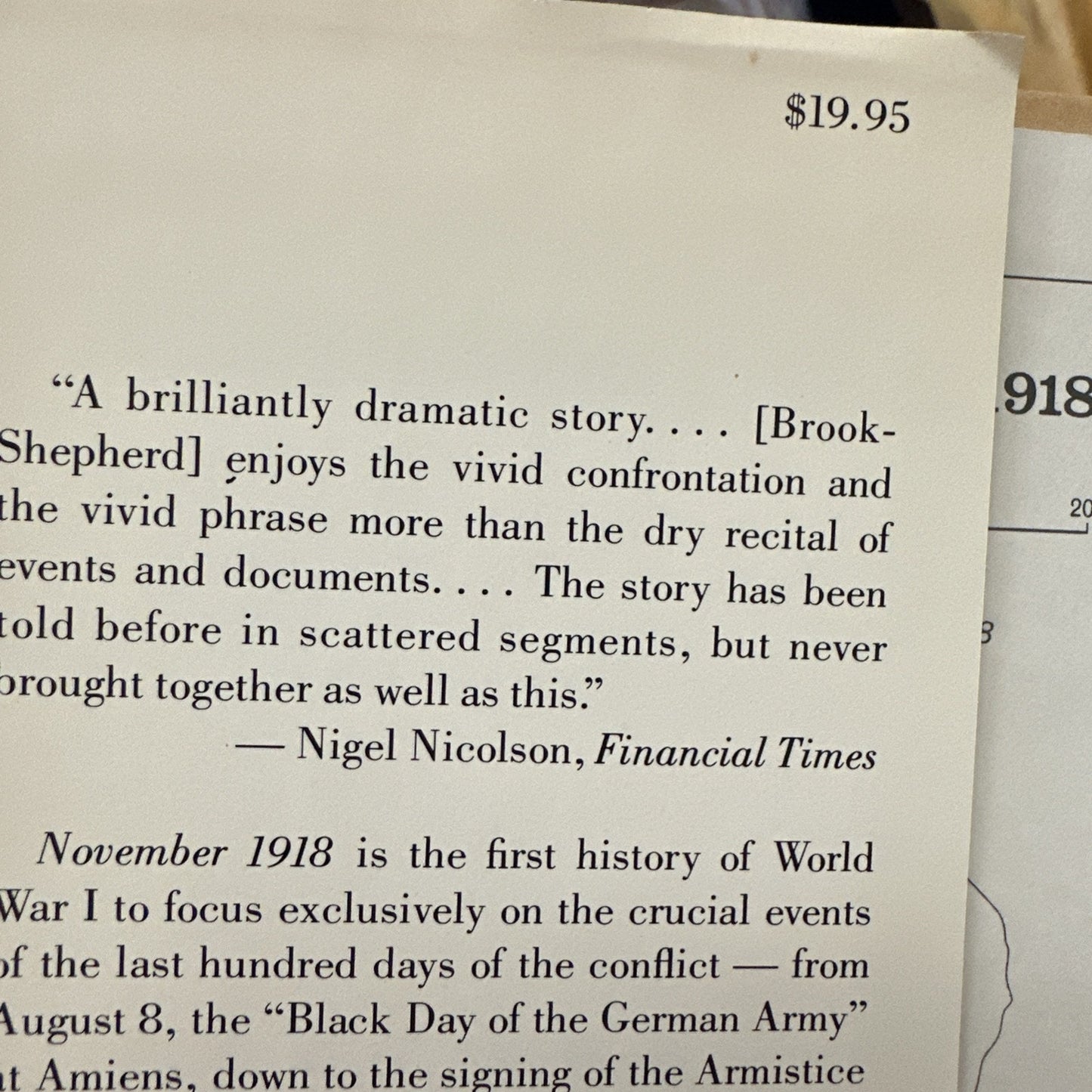 November 1918: The Last Act of the Great War by Gordon Brook-Shepherd HCDJ