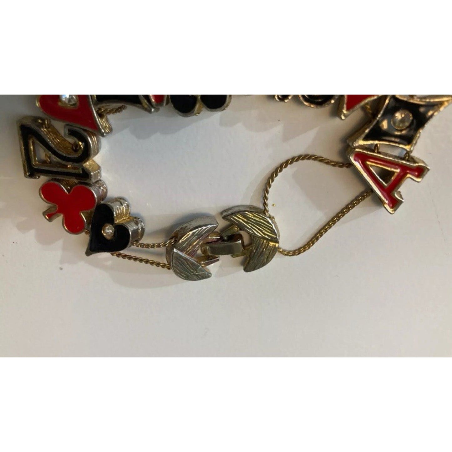 Vintage "Casino Games" Charm Bracelet, Gold Tone
