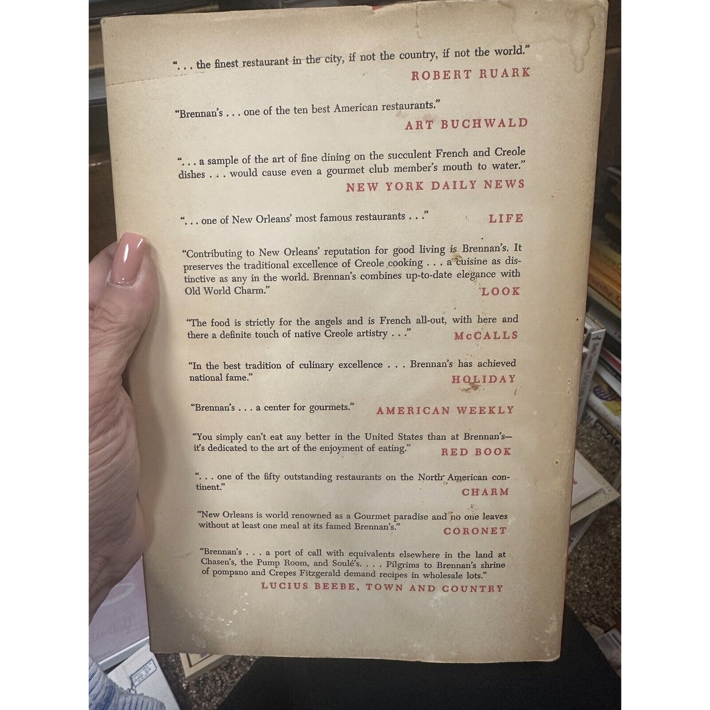 Brennan's New Orleans Cookbook Vintage 1964 New Revised Edition Hermann Deutsch