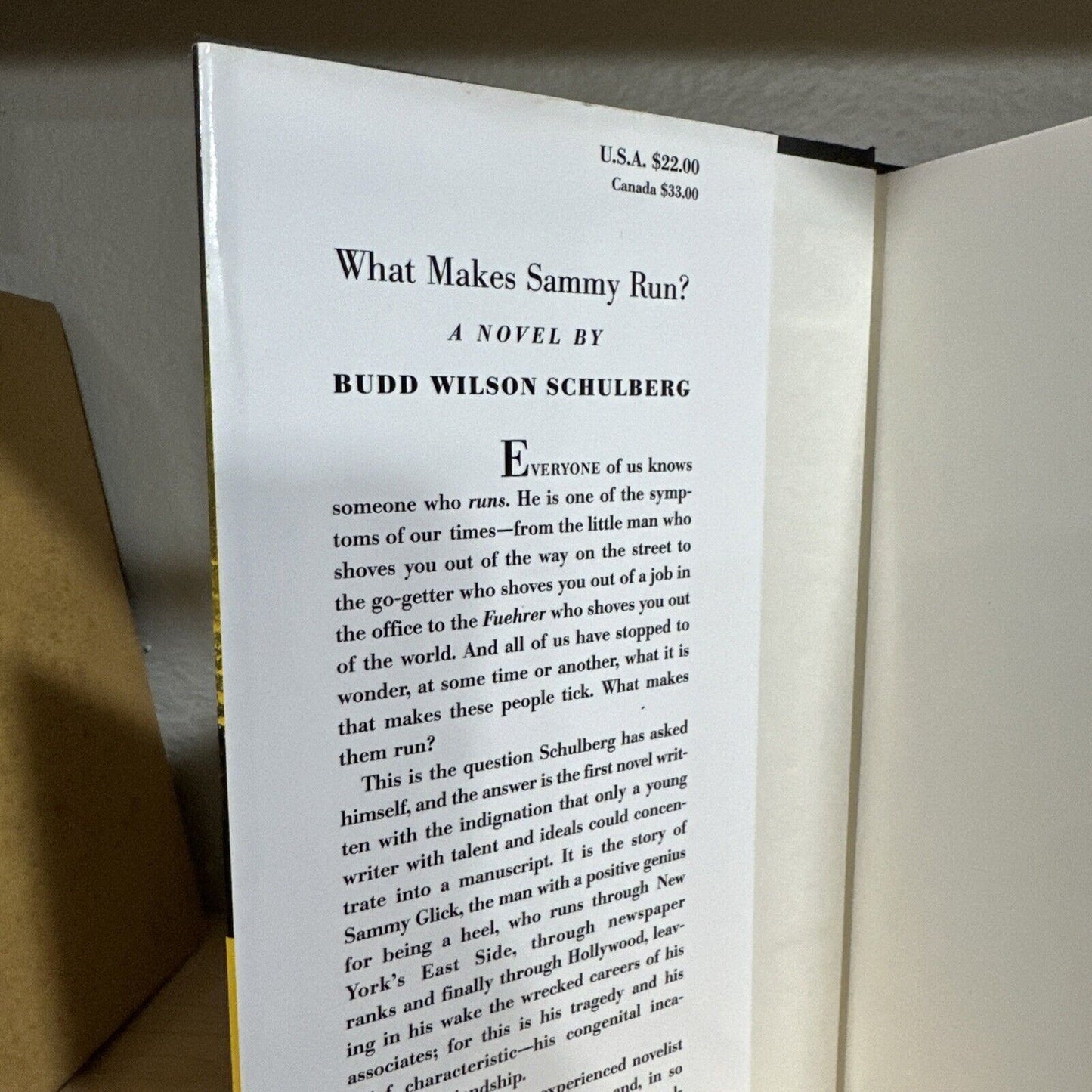 Budd SCHULBERG / What Makes Sammy Run? Excellent Copy