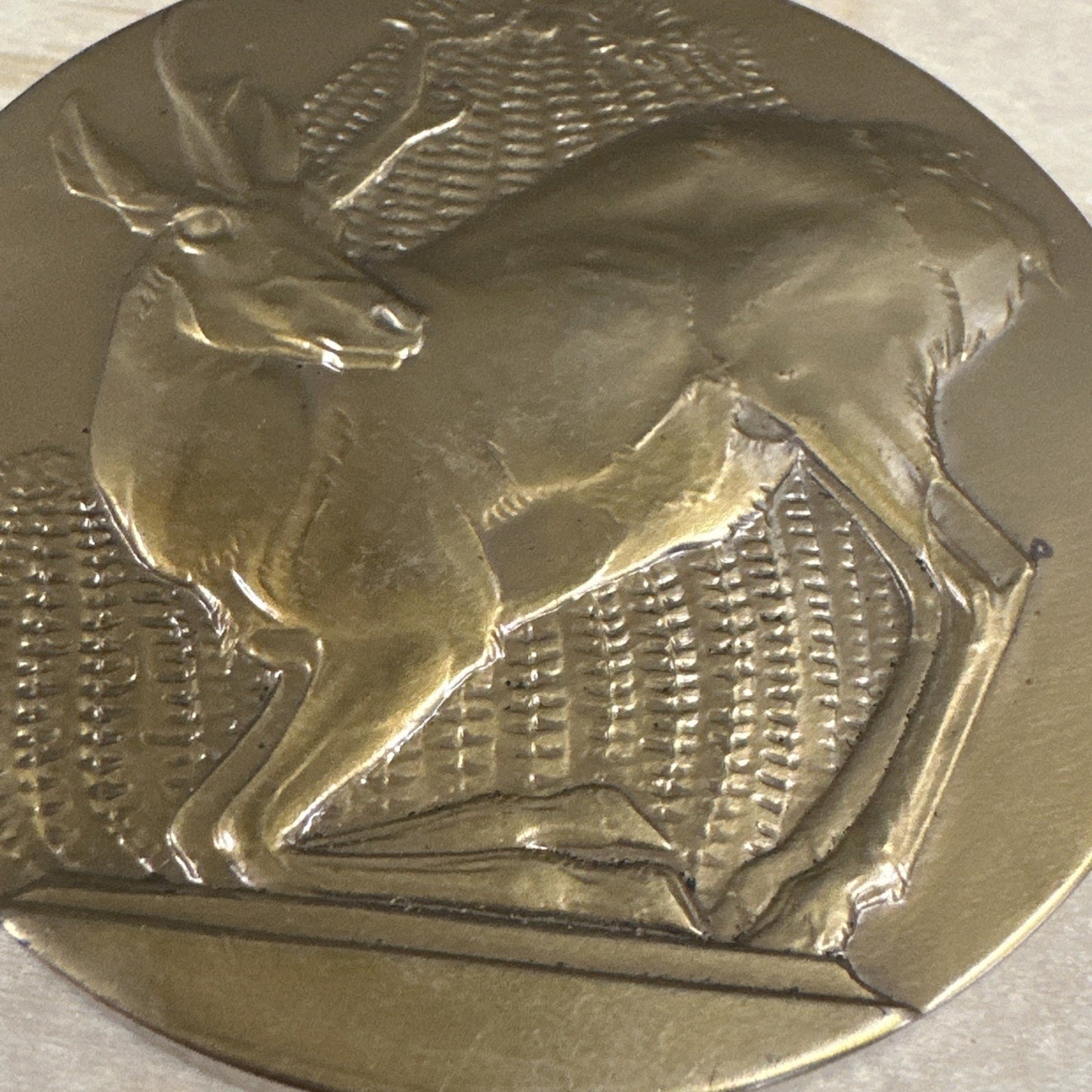 Towle Bronze Deer Paperweight 1977- Nice Condition