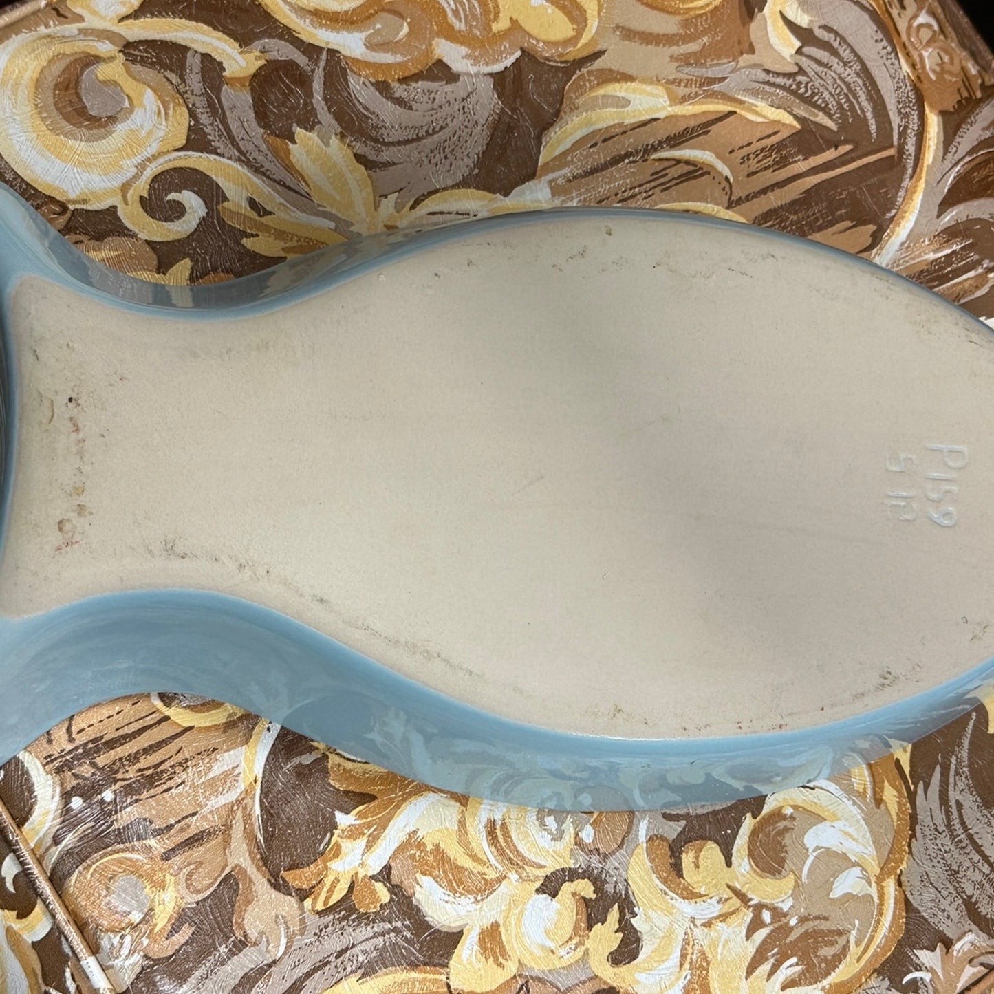 Baby Blue Fish Shaped Serving Platter Threshold Stoneware Large Aqua
