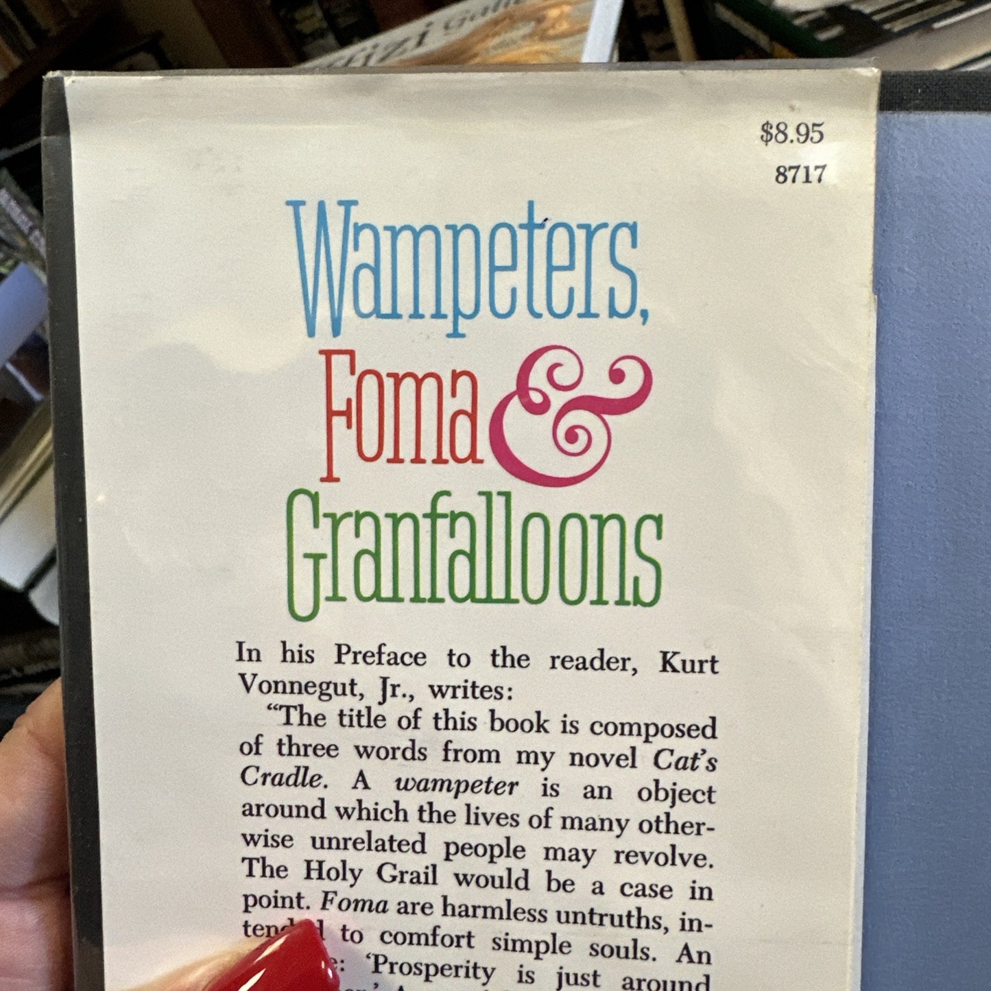 Wampeters Foma Granfallons by Kurt Vonnegut True 1st Ed Print HCDJ 1974 $8.95