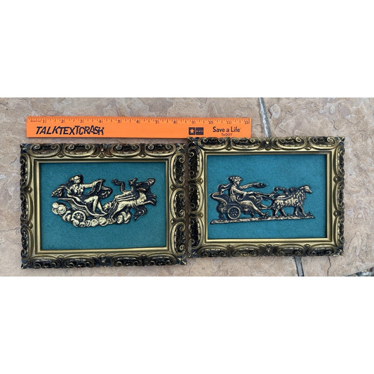 Vintage Clifford Art Studio Inc New York Masterpieces velvet Roman plaque