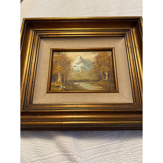 Original Oil Painting Mountain Landscape Oil on Canvas Signed "Todd"