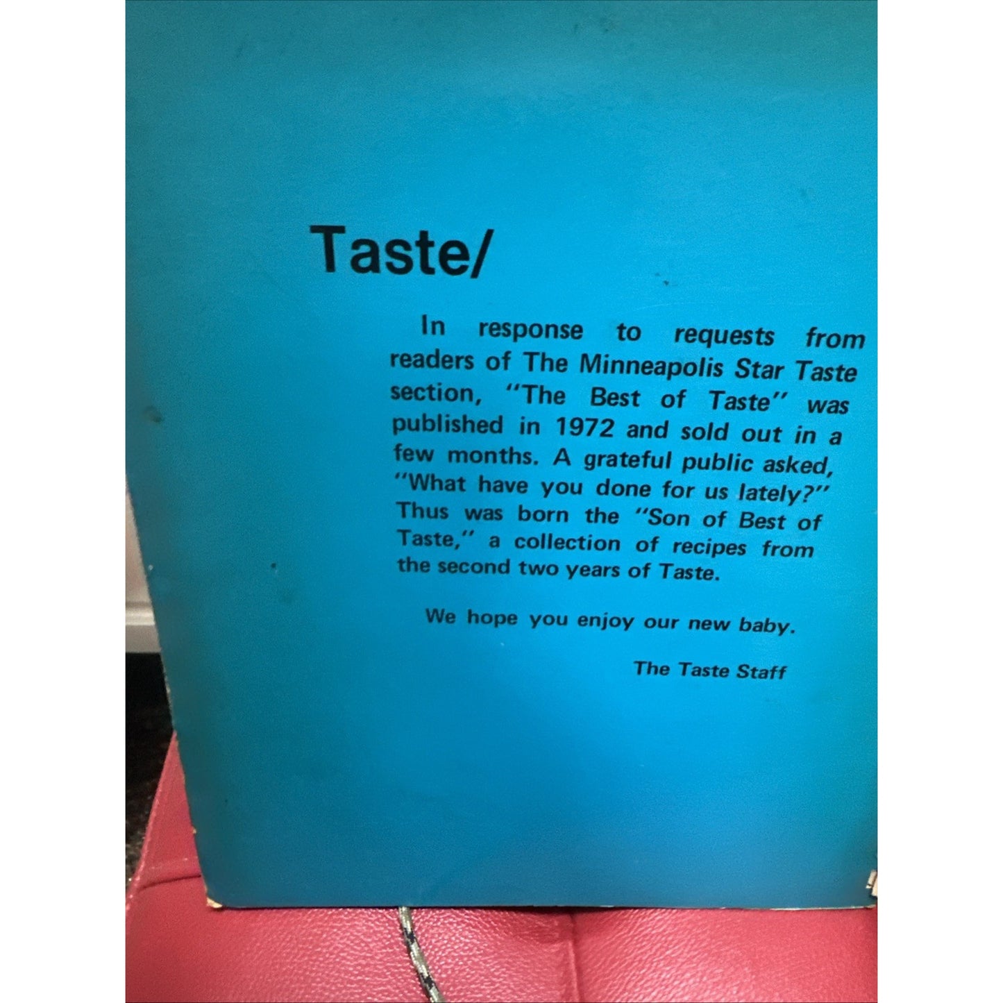 Vtg The Minneapolis Star Taste Best Of Taste II Cookbook Food Minnesota MN 1974