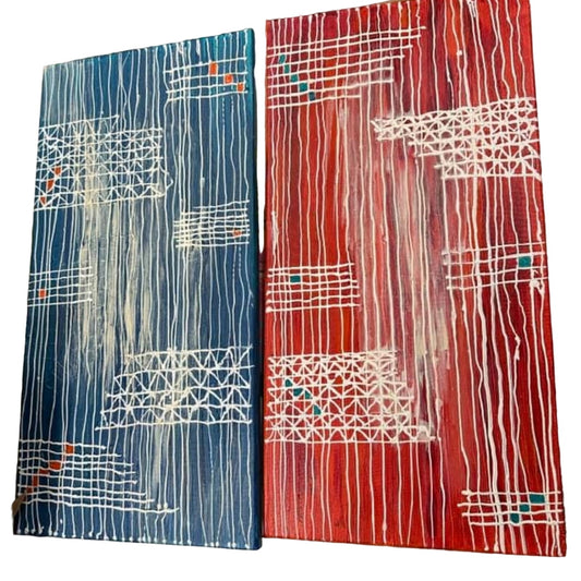 2 abstract painting canvas