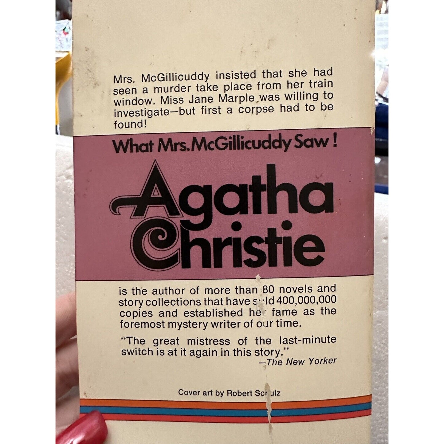 What Mrs. McGillicuddy saw,Agatha Christie, paperback, English edit.,USA, 1975.