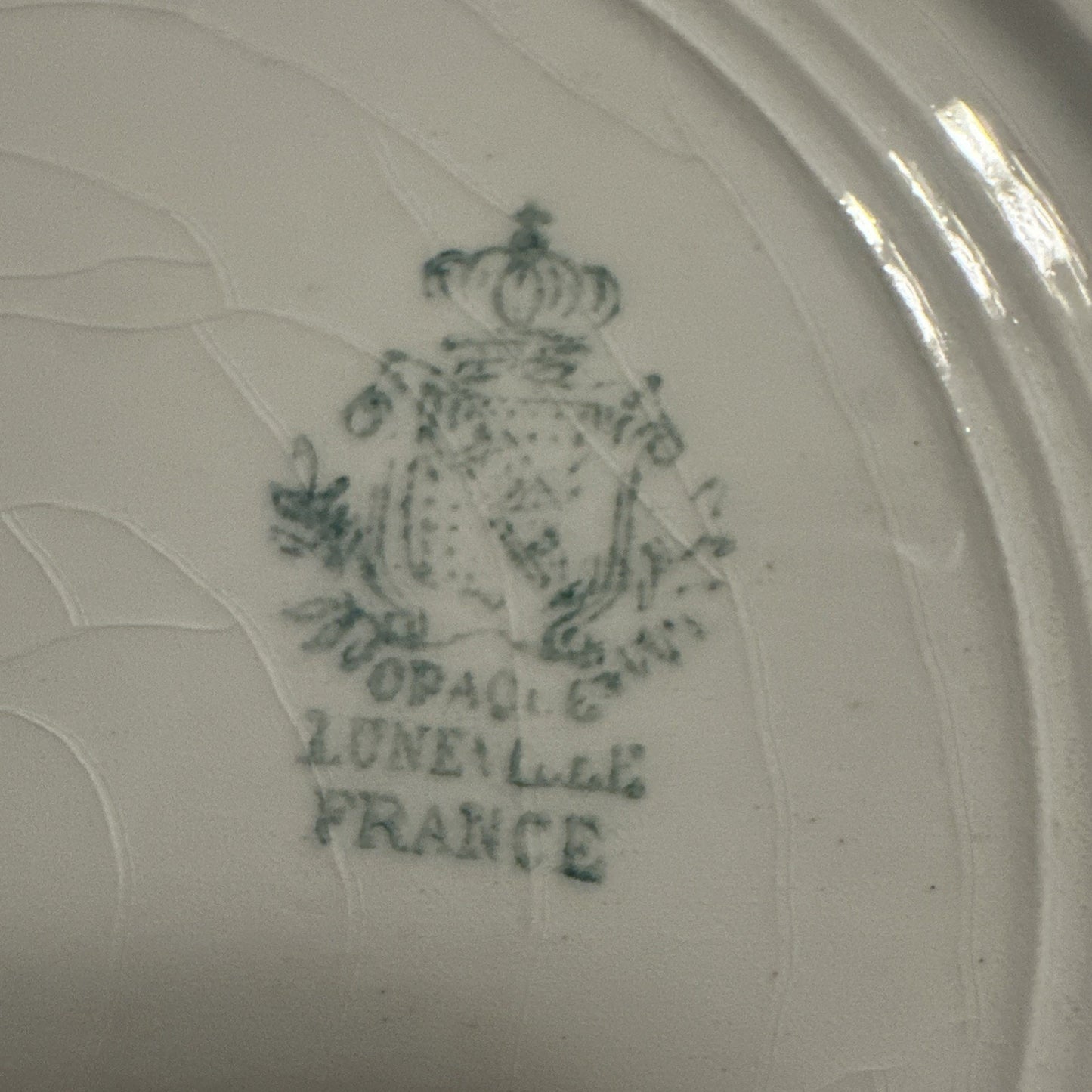 OPAQUE LUNEVILLE FRANCE Hand Painted Plate 9.25 In Vtg Bunny / Rabbit