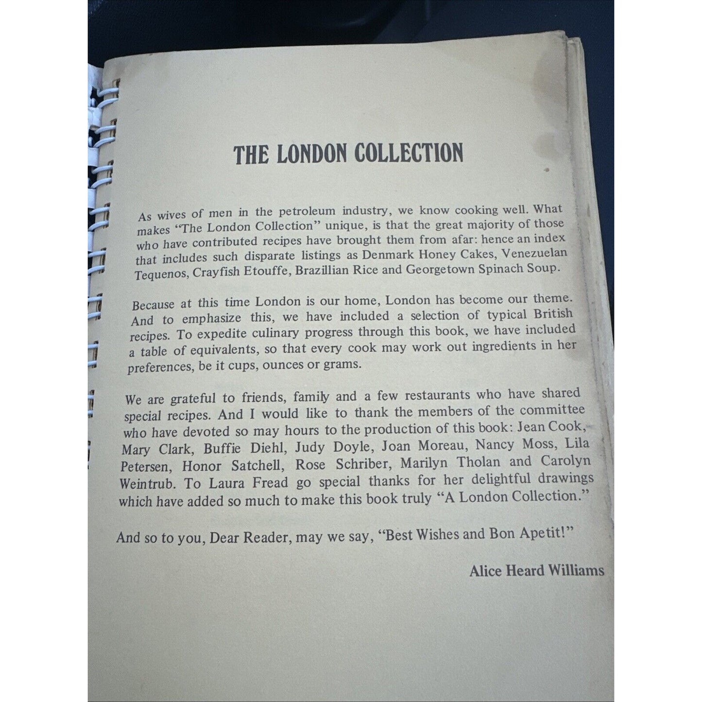 Vintage Cookbook Petroleum Wives Club of London The London Collection Cookbook
