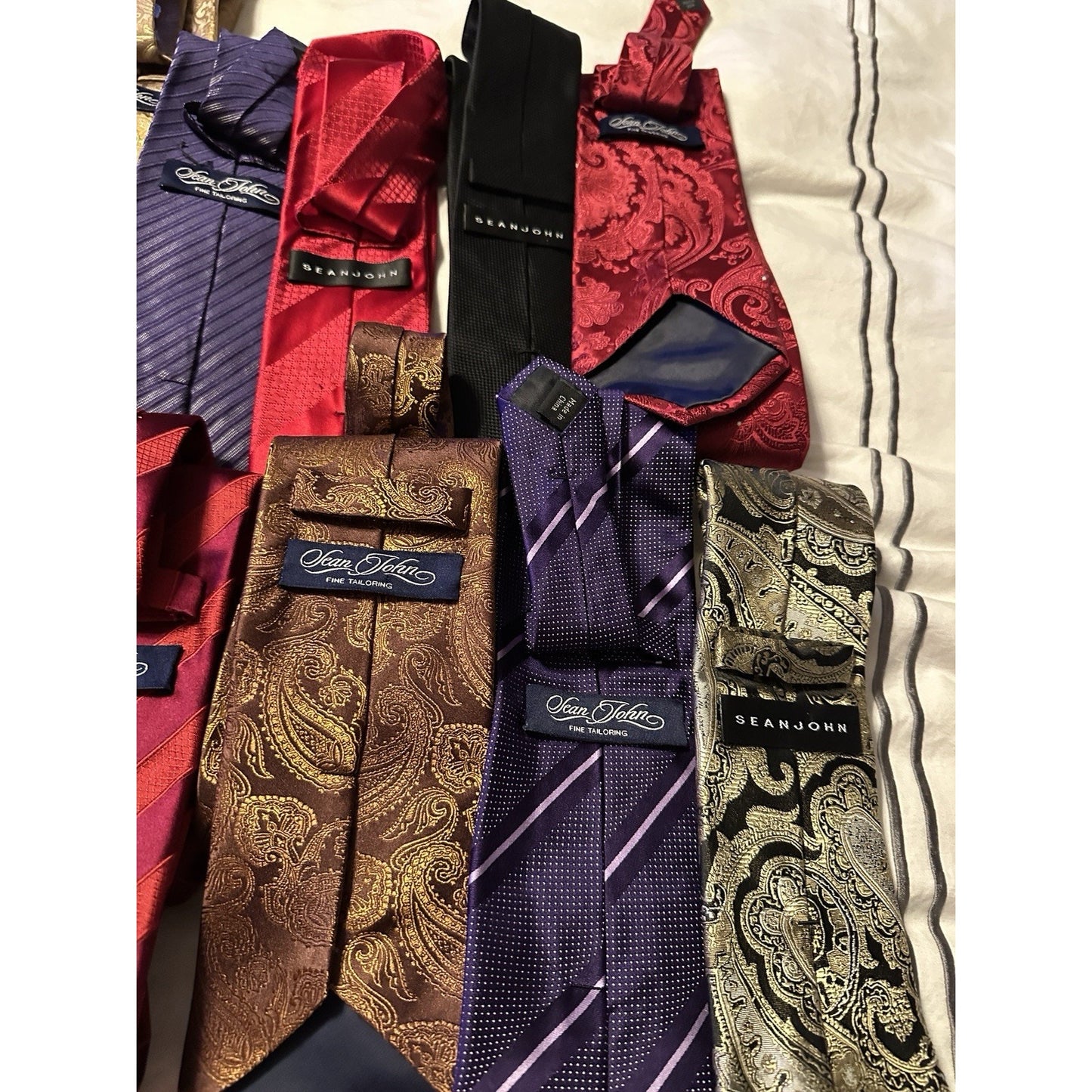 18 Silk Sean John Mens Neckties Fine Tayloring L58” x W3” Great Condition