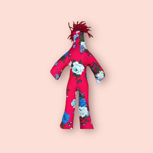 Floral dammit plush doll. 13 inch.