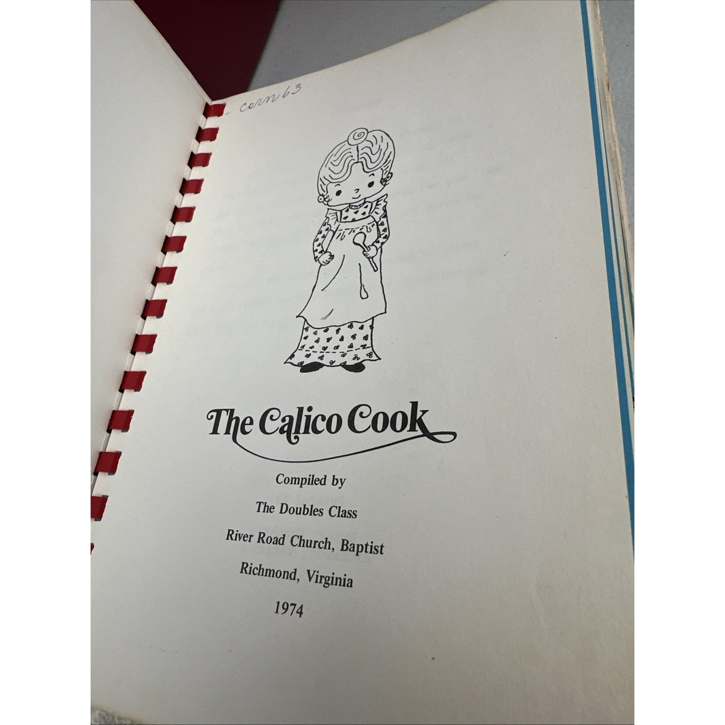 The Calico Cook - River Road Church Baptist Richmond Virginia 1974 Cookbook