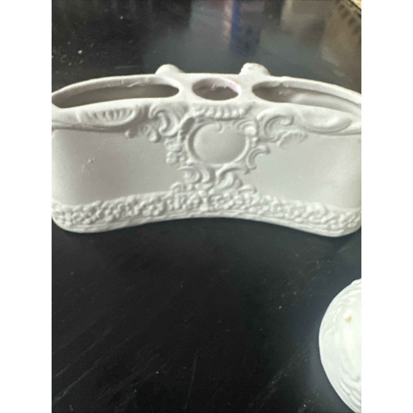 DRESDEN CHERUB Centerpieces Table Display Florals/ Plants PORCELAIN Set Of 3