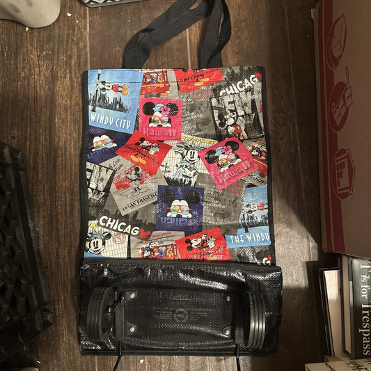MICKEY MOUSE MINNIE Multi-Color City Shopper Tote Bag Handbag on Wheels