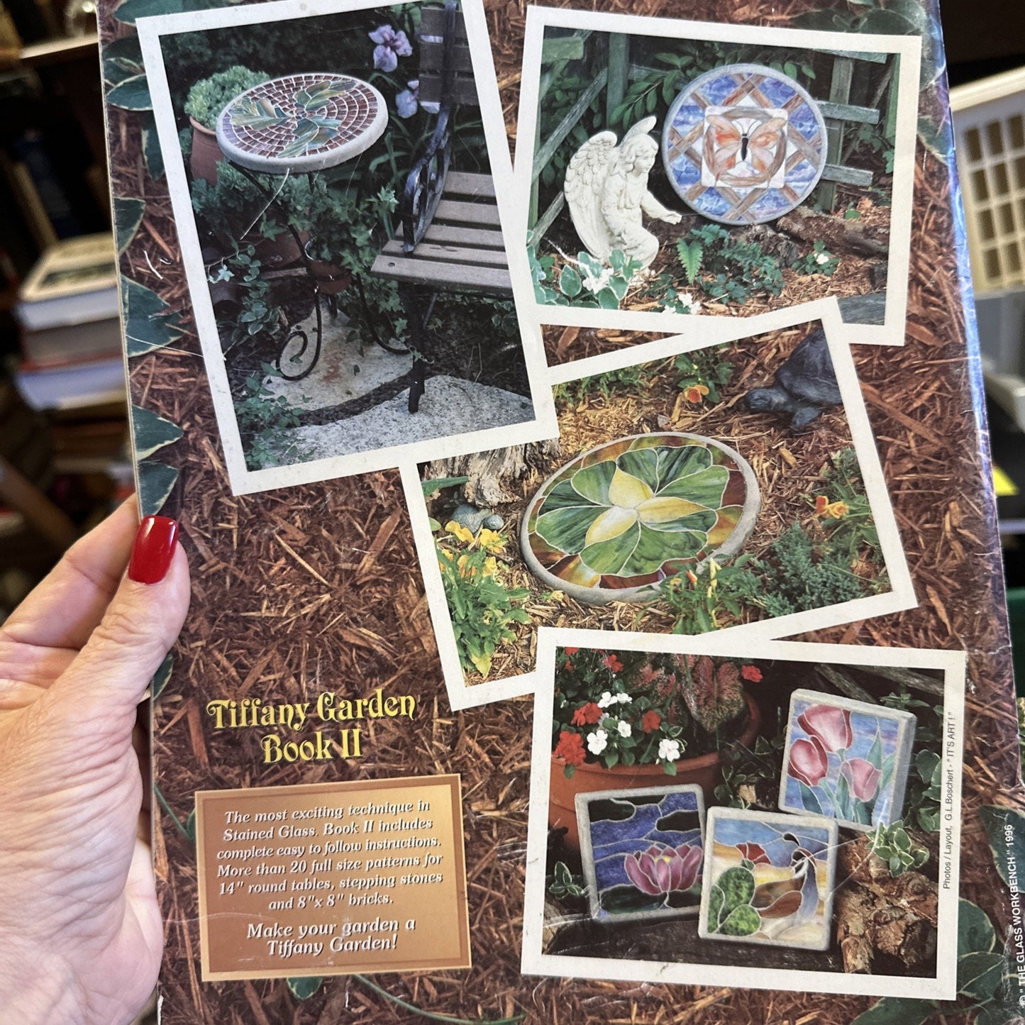 Tiffany Garden II Mosaic Tables Stones Bricks by Jean Bishop & Julie Bishop-Day