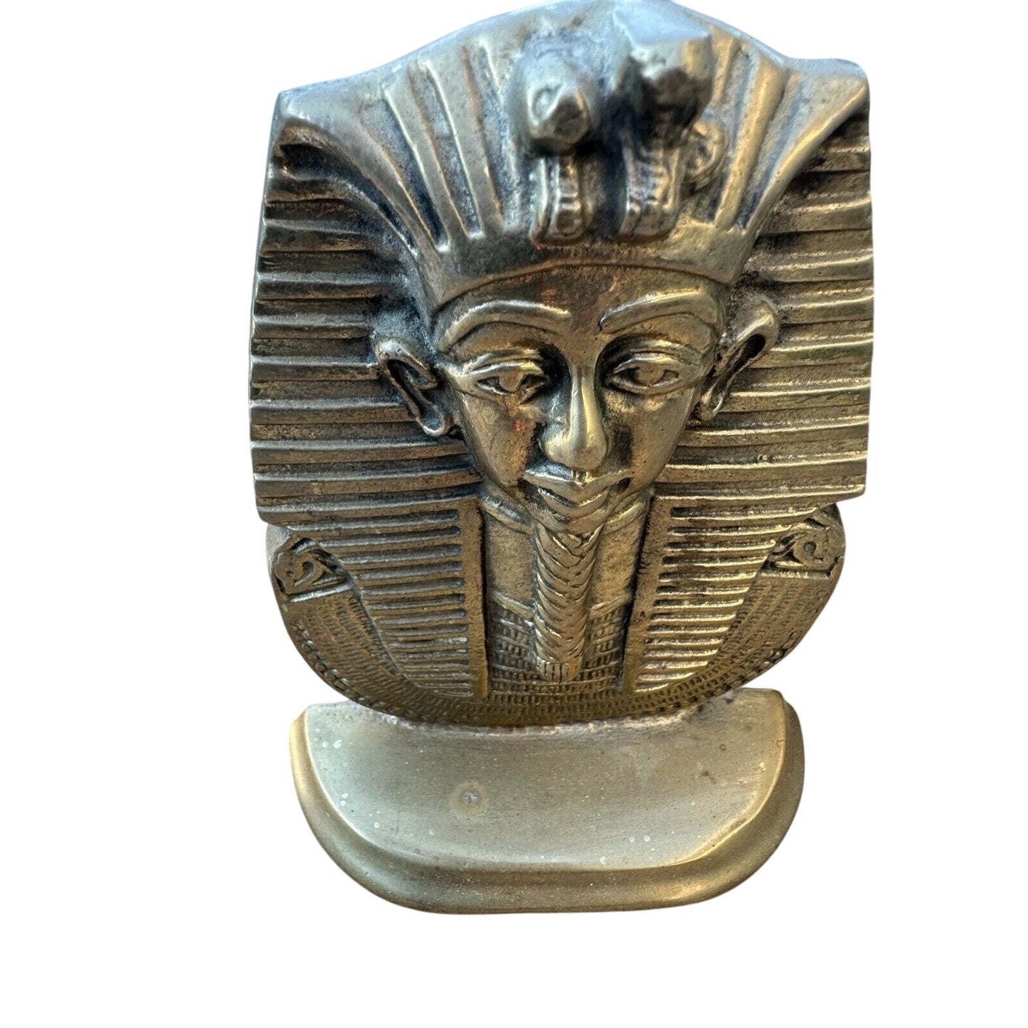 Brass Heavy Egyptian Pharaoh Head Bookends