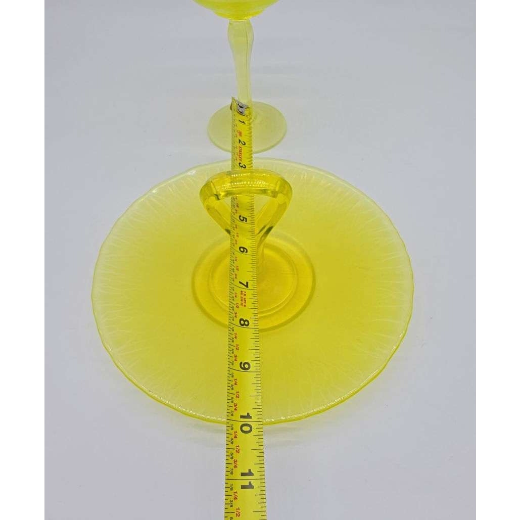 Vintage Tiffin Yellow Satin Vaseline Glass Compote
Serving tray & dish