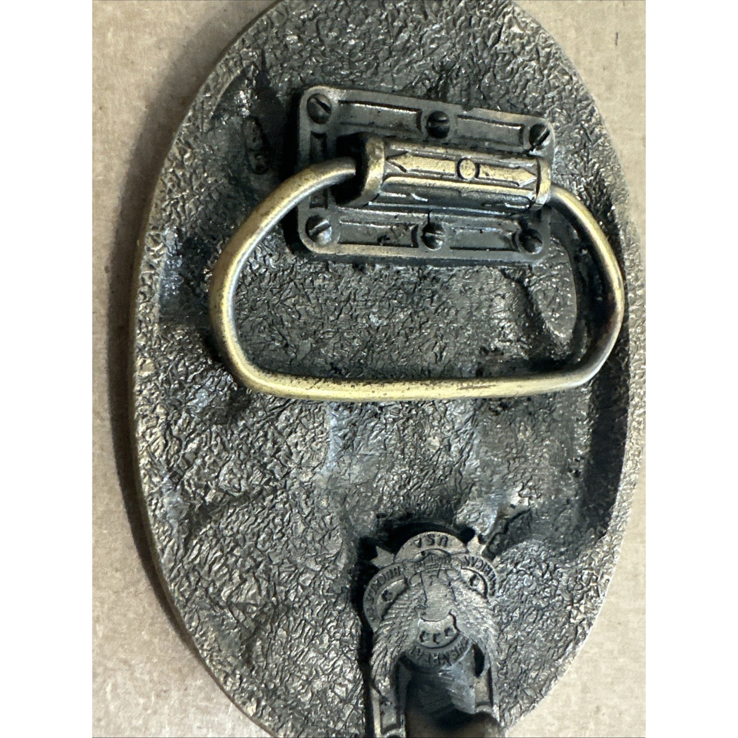 Vintage 70s Crown Royal 1889 The Spirit of Texas Belt Buckle.