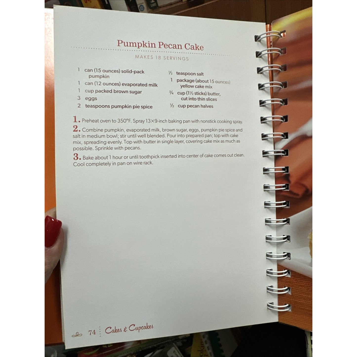 Pumpkin Cookbook Hard Cover With Spiral Inside