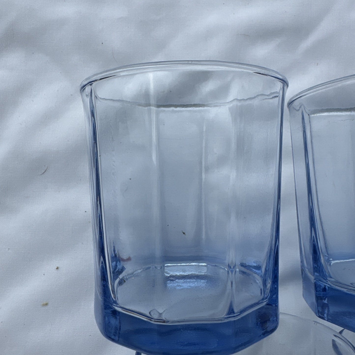 Beautiful Ice Blue Glass reflection 10 panel whiskey Tumbler Set Of 6