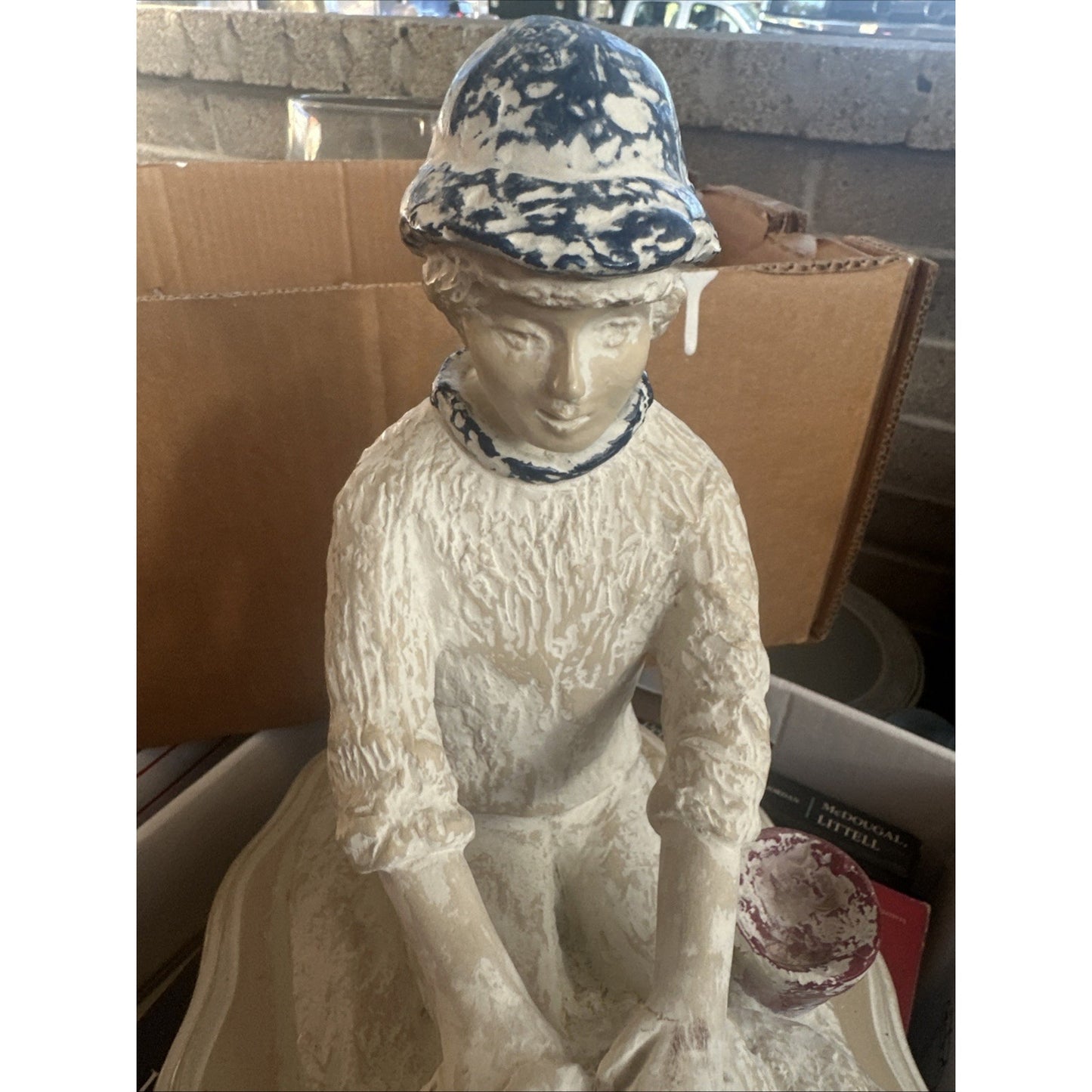 Vintage Harris Lamps Boy Building Sand Castle Signed Harris Lamps Rare Find