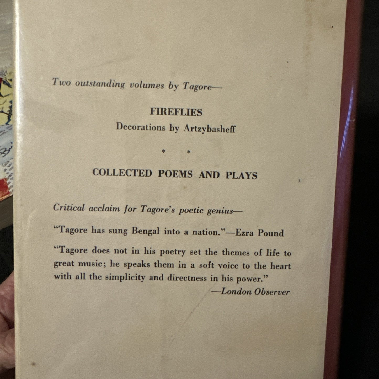 A Tagore Reader edited by Amiya Chakravarty- 1961 1st Edition 1st Printing HC DJ